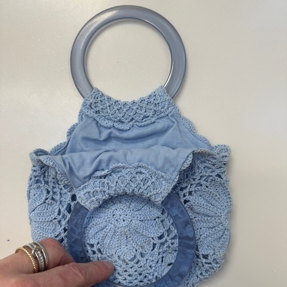 Vintage Gap Blue Crochet Mini Bag - Picture 3 of 10
